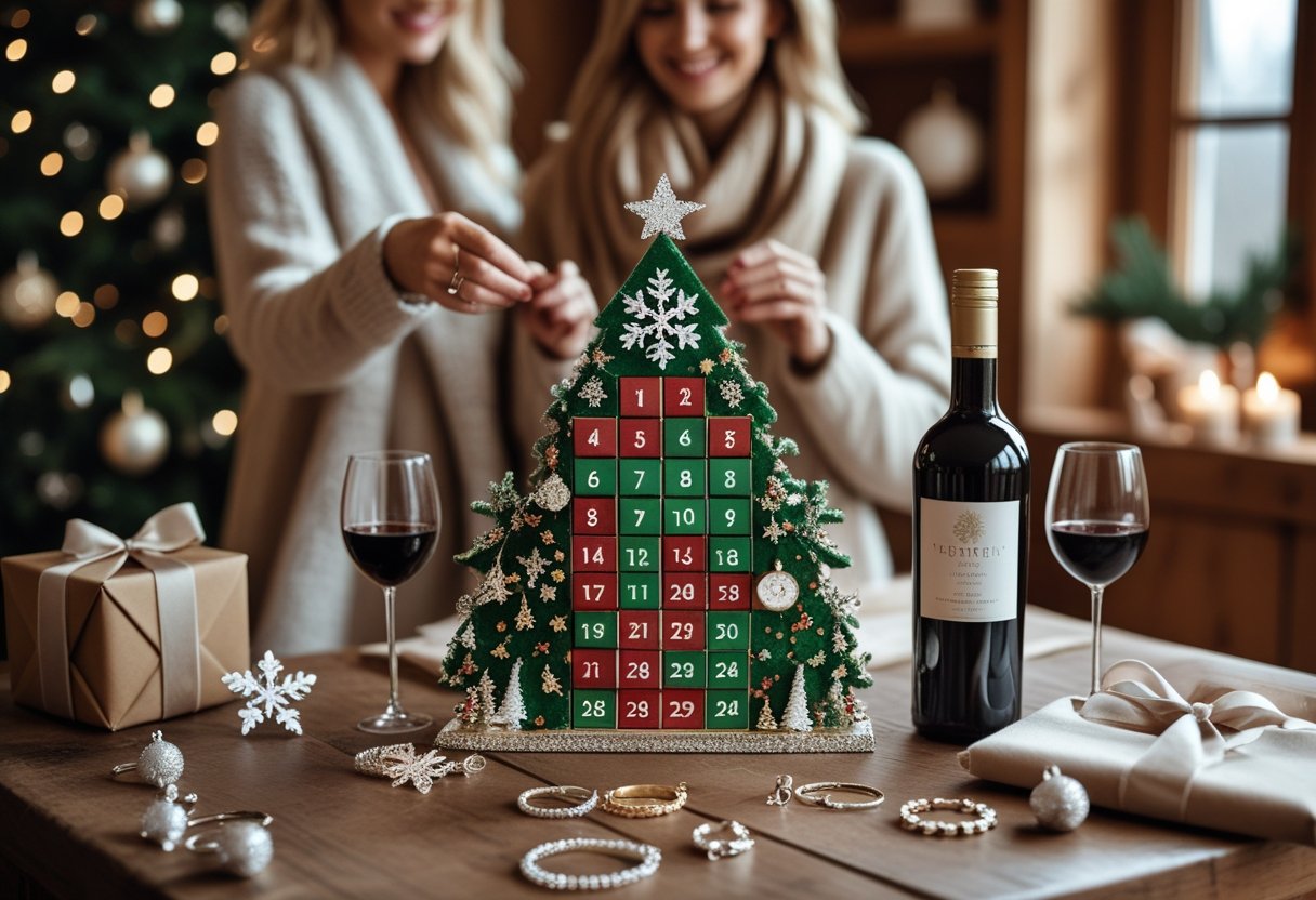 Gor din julekalender ekstra speciel med julesmykker og portvin