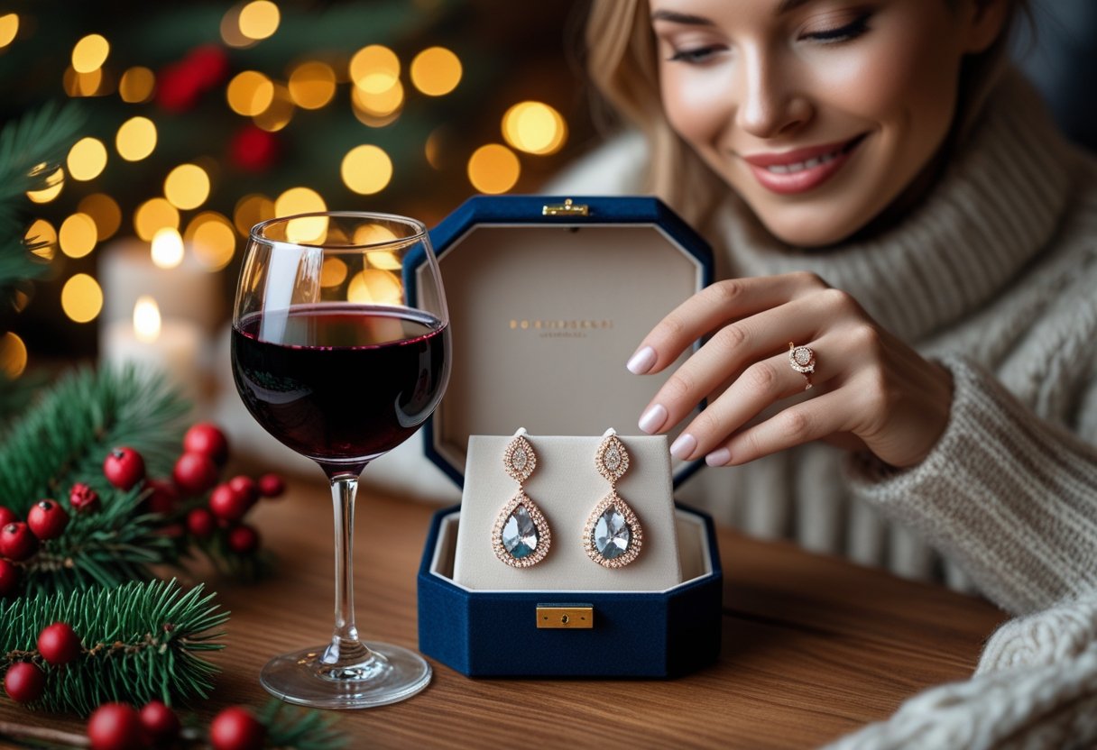 Portvin og øreringe til jul Den perfekte kombination til julehyggen